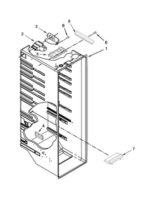 Refrigerator Liner Parts Diagram and Parts List for 8MSF25N4BW00  Maytag Refrigerator
