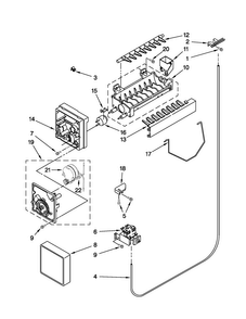 Icemaker Parts Diagram and Parts List for ASD2522WRD04  Amana Refrigerator