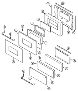 Door Diagram and Parts List for OEMMAY5  Magic Chef Wall Oven