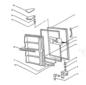 Door/components Diagram and Parts List for WCV20W3  Crosley Freezer