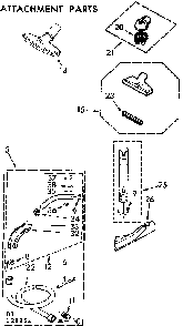 Attachment Parts Diagram and Parts List for 11628952  Kenmore Canister Vacuum
