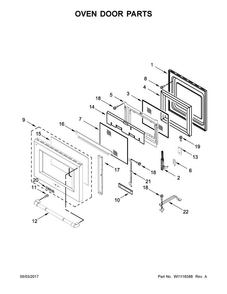 Oven Door Parts Diagram and Parts List for JDRP436WP03  Jenn-Air Range