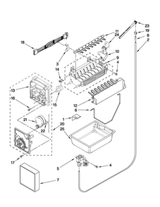 Icemaker Parts Diagram and Parts List for MFD2562VEB6  Maytag Refrigerator