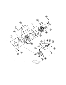 Motor/Exhaust Fan/Belt Diagram and Parts List for ADE3SRGS173TW01  Speed Queen Dryer