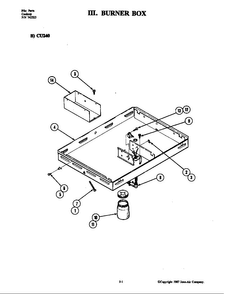 Burner Box Diagram and Parts List for CU240L  Jenn-Air Range