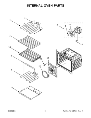 Internal Oven Parts Diagram and Parts List for MEW9627FZ03  Maytag Wall Oven