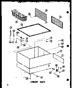 Cabinet Parts Diagram and Parts List for C28F-C P60240-7WC Amana Freezer