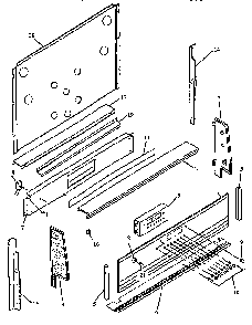 Backguard Parts Diagram and Parts List for RSF3400UW-P1141222NW  Caloric Range