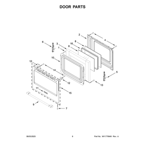 Door Parts Diagram and Parts List for MFES7030SZ0  Maytag Range
