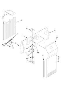 Air Flow Parts Diagram and Parts List for MSD2254VEW01  Maytag Refrigerator