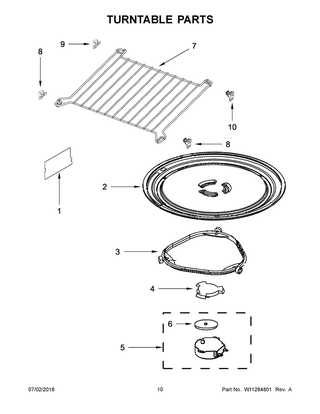 Turntable Parts Diagram and Parts List for JMV8208CS4  Maytag Microwave