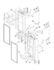 Refrigerator Door Parts Diagram and Parts List for JFC2089WTB3  Jenn-Air Refrigerator