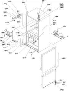 Control, Hinges & Shields Diagram and Parts List for BRF20VE-P1321303WE  Amana Refrigerator