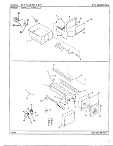 Ice Maker And Bin Diagram and Parts List for 22752  Maytag Refrigerator