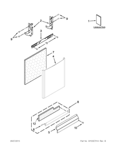 Door Panel Parts Diagram and Parts List for MDBTT53AWB1  Maytag Dishwasher