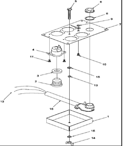 Fuse Box Assembly Diagram and Parts List for AKE35W-P8597904S  Amana Cooktop