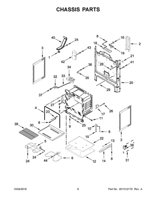 Chassis Parts Diagram and Parts List for MER6600FB2  Maytag Range