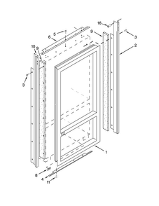 Cabinet Trim Parts Diagram and Parts List for JB36SSFXLA01  Jenn-Air Refrigerator