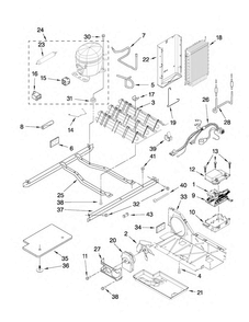 Unit Parts Diagram and Parts List for MSD2559XEB03  Maytag Refrigerator