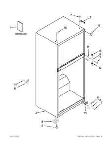 Cabinet Parts Diagram and Parts List for A8TXNWFBW00  Amana Refrigerator