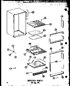 Interior Parts 18 Cu. Ft. Diagram and Parts List for T16N-C-P60236-42WC  Amana Refrigerator