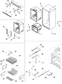 Interior Cabinet & Freezer Shelving Diagram and Parts List for JCB2058GEW-PJCB205  Jenn-Air Refrigerator