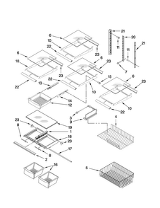 Shelf Parts Diagram and Parts List for MBR1952KES3  Maytag Refrigerator