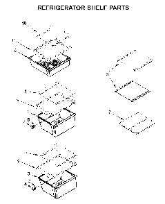Refrigerator Shelf Parts Diagram and Parts List for 1064651335710  Kenmore Refrigerator