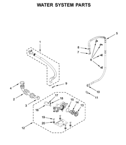 Water System Parts Diagram and Parts List for MHW8630HW3  Maytag Washer