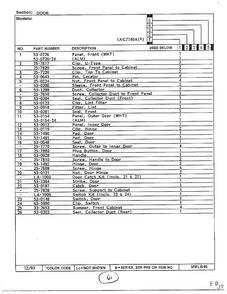 Door Page 2 Diagram and Parts List for 7740A  Norge Dryer