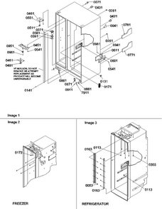 Cabinet Parts Diagram and Parts List for SRDE522VE-P1320304WE  Amana Refrigerator