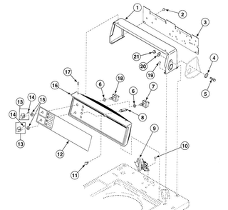 Control Panel Diagram and Parts List for SWT210WN1124  Speed Queen Washer