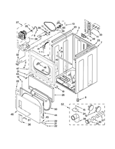 Cabinet Parts Diagram and Parts List for MEDX5SPAW1  Maytag Dryer