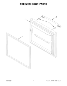 Freezer Door Parts Diagram and Parts List for ABB2224BRW05  Amana Refrigerator