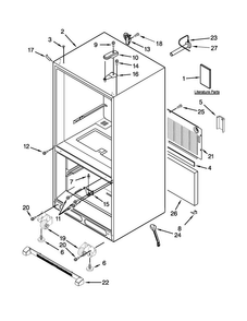Cabinet Parts Diagram and Parts List for MBL2556KES4  Maytag Refrigerator