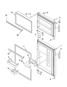 Door Parts Diagram and Parts List for A9RXNGFYW00  Amana Refrigerator