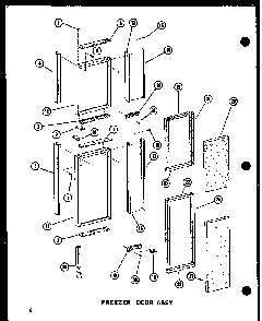 Freezer Door Assy Diagram and Parts List for SRI519D-P73900-19W  Amana Refrigerator