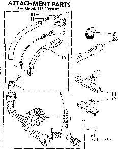 Attachment Parts Diagram and Parts List for 1162399181  Kenmore Canister Vacuum