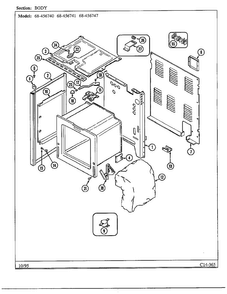 Body Diagram and Parts List for 68-4567-40  Magic Chef Range