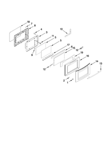 Door Parts Diagram and Parts List for JES8850BAS20  Jenn-Air Range