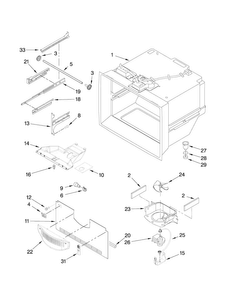 Freezer Liner Parts Diagram and Parts List for ABB2224WES1  Amana Refrigerator
