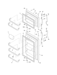 Doors Diagram and Parts List for CRT185PB3  Crosley Refrigerator