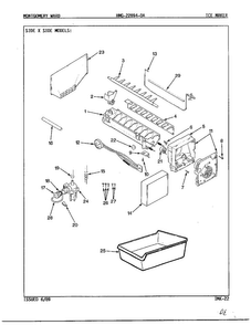 Ice Maker Diagram and Parts List for 22894-OA  Admiral Refrigerator