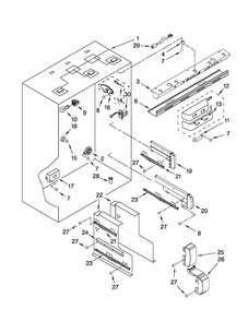Refrigerator Liner Parts Diagram and Parts List for JF42NXFXDW02  Jenn-Air Refrigerator
