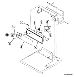 Controls Assy Diagram and Parts List for SDE307WF1500  Speed Queen Dryer