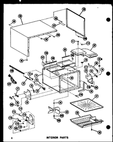 Interior Parts 1 Diagram and Parts List for RR-9 P73246-1M Amana Microwave