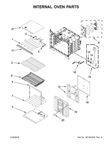 Internal Oven Parts Diagram and Parts List for JMW3430HP00  Jenn-Air Microwave