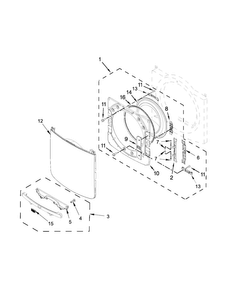 Door Parts Diagram and Parts List for MGD4200BG1  Maytag Dryer