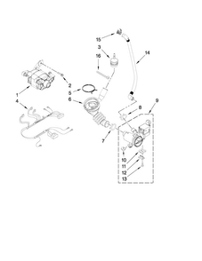 Pump And Motor Parts Diagram and Parts List for MHN30PNBGW0  Maytag Washer
