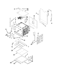 Lower Oven Parts Diagram and Parts List for JJW3830WP02  Jenn-Air Wall Oven